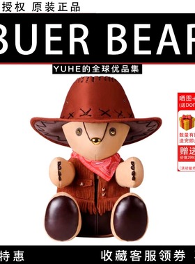 【官方授权】BUERBEAR布尔熊Kiddo西部牛仔抱抱熊玩偶毛绒玩具礼