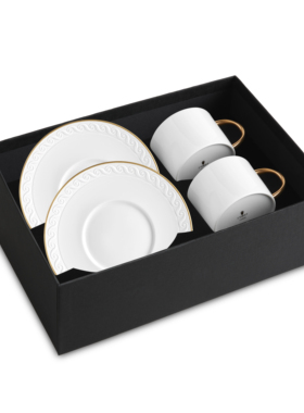 【官方授权】法国L'OBJET Neptune海王星咖啡杯带碟(2套)金色银色