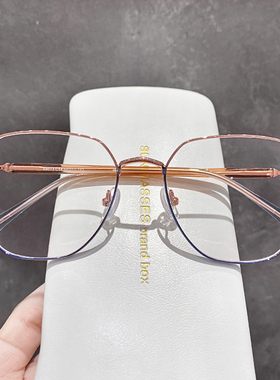 多边渐变时尚近视眼镜框素颜女士男大框可配防蓝光有度数架