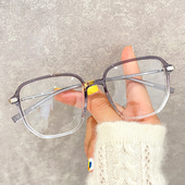 ins风透明眼镜近视女可配有度数防蓝光大脸显瘦男素颜眼镜大框架