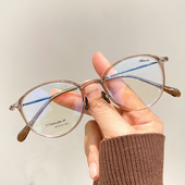 茶色近视眼镜框女超轻潮网红款 男可配防蓝光有高度数平光架
