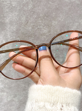 茶色近视眼镜框超轻女士韩版潮网红款男可配防蓝光有高度数平光架