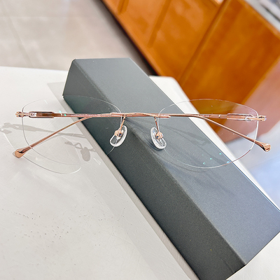 气质御姐无框窄款设计近视眼镜框架女可配有度数超轻纯欲风