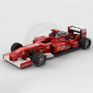 59351方程式 国产积木MOC F1法拉利F2004赛车儿童拼搭积木摆件
