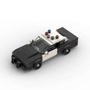 小颗粒益智DIY MOC积木乐智筑高玩具车警车模型创意赛车摆件组装