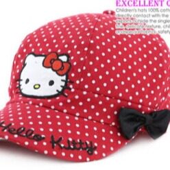 Hello Kitty 女孩白色红色黑色春秋棒球帽鸭舌帽防晒帽