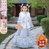 超仙儿童唐装 2026新款 拜年服 加绒加厚马面裙套装 古风汉服女童冬季