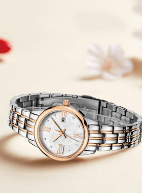 尼诺里拉手表女士腕表石英表防水圆形单日历女表潮流石英表31009