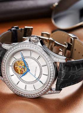 尼诺里拉自动镂空机械机芯腕表男表时尚女表情侣表复古表98001F