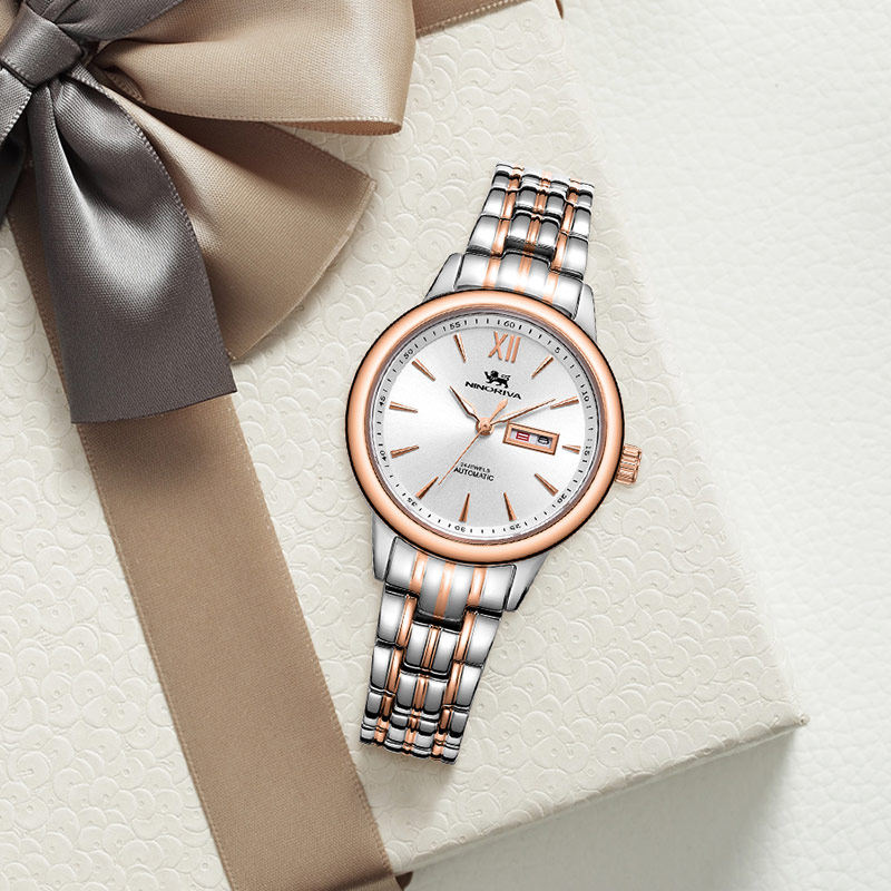 尼诺里拉 俊逸系列全自动机械表女士钢带手表女表精钢商务女11079