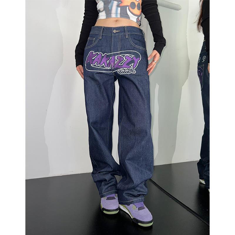 KAKAZZY四季印花牛仔裤长裤男女