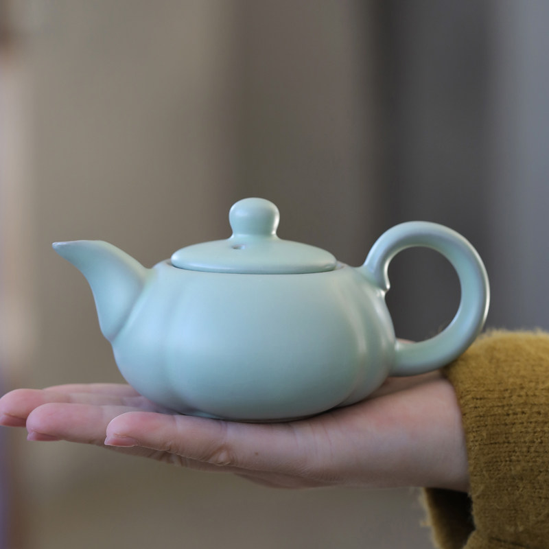 汝窑功夫茶具套装家用客厅高端小套景德镇陶瓷茶壶盖碗整套礼盒装