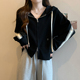 300斤大码 上衣显瘦外套 拉链开衫 女装 胖mm连帽卫衣外套女春秋新款