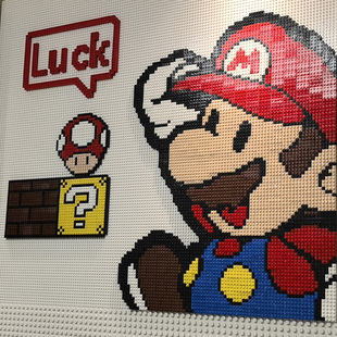 积木墙面家用玄关装饰背景墙像素画定制DIY拼图moc小颗粒积木墙