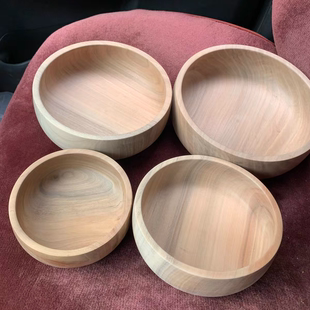 手工核桃木日式木碗儿童木碗原木质环保无漆无蜡果盘托盘整木制作
