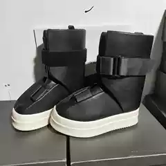 Black High-Top Trendy Shoes for Men and Women, Korean Style Fashion Boots, Punk High-Top Platform Thick-Soled Height-Increasing Boots