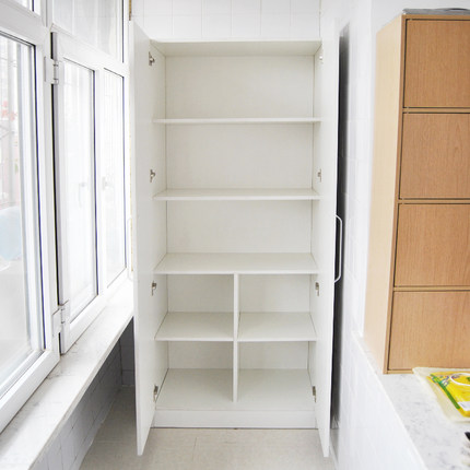 美福豪防晒阳台柜杂物储物柜简易2门衣柜整体3门衣橱收纳定做W-31