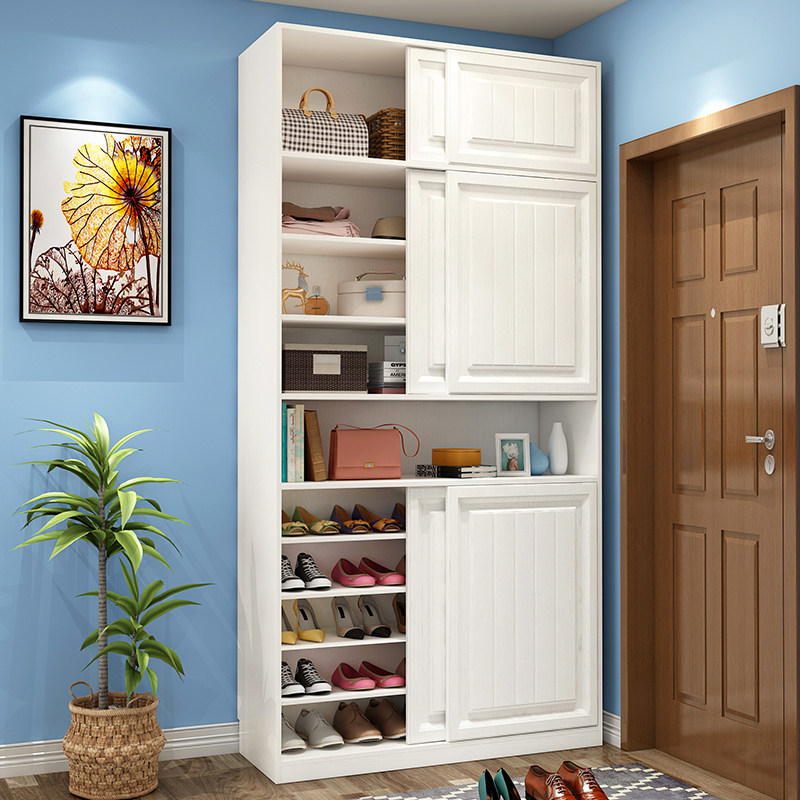 北欧推拉门鞋柜大容量门厅柜进门隔断玄关柜移门鞋柜阳台柜储物柜