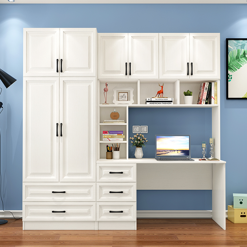 书房书柜儿童电脑桌家用书桌书架办公桌式办公桌学习桌子组合衣柜
