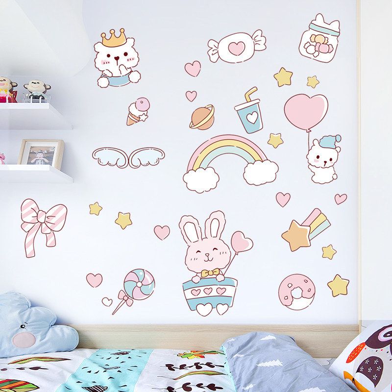 速发少心房间布置墙贴背舍寝室防水墙纸自粘温馨宿景墙卧室装饰