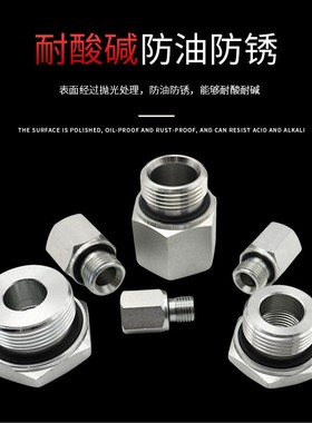 派克RI过渡液压接头对丝补芯内外丝转换RI管外螺纹ED密封/5B-WD