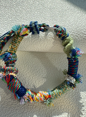 藏式纯手工编织手绳手工制品手搓棉线会员节日礼物一物一拍