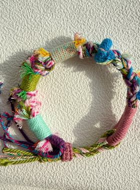 原创设计藏式彩纯手工编织手绳手工制品闺蜜手链节日礼物一物一拍