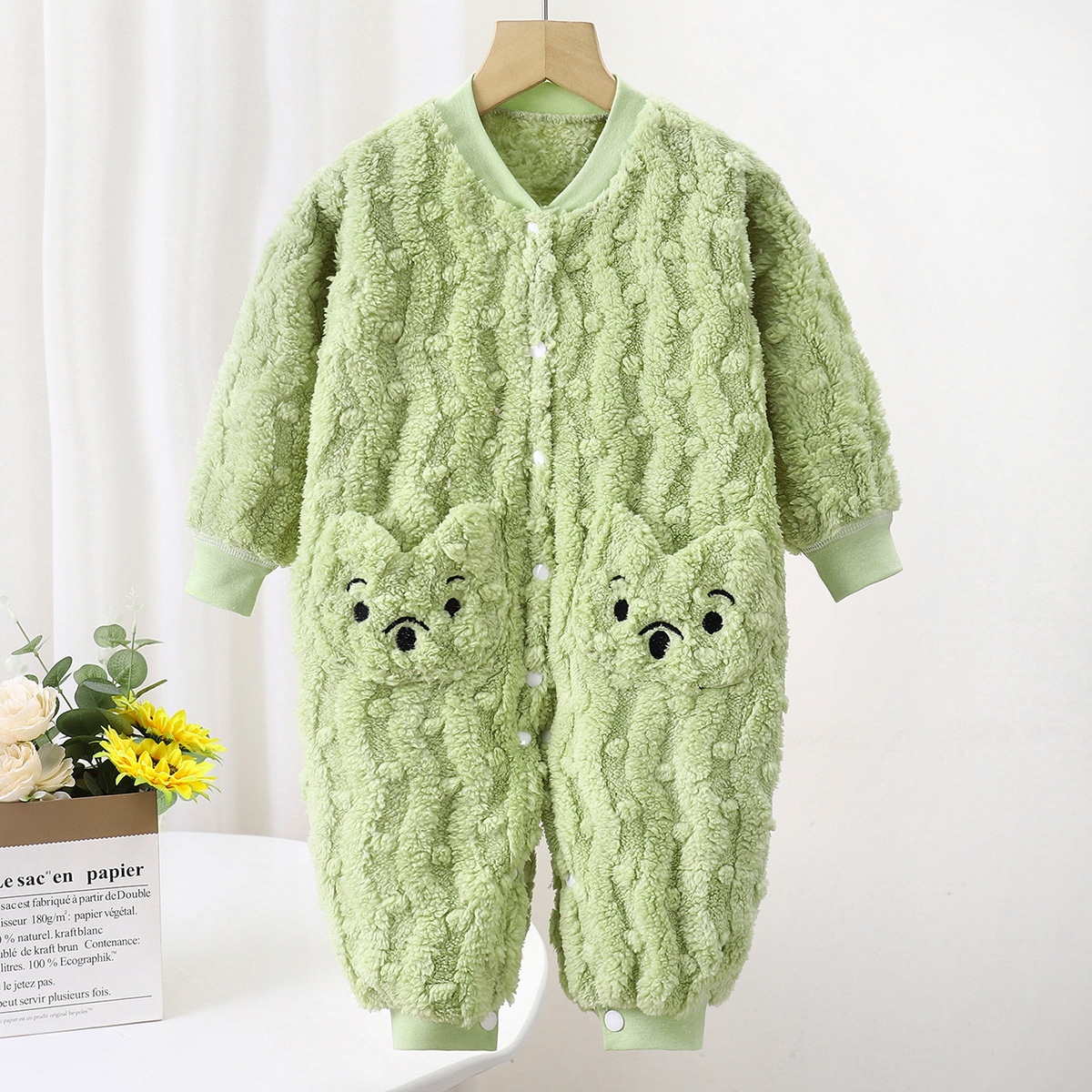 婴儿连体秋冬保暖家居服套装