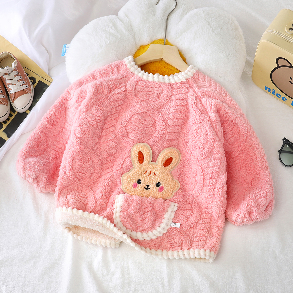 儿童防脏套棉袄护衣男女童宝宝外穿洋气外穿衣加绒加厚宝宝罩衣