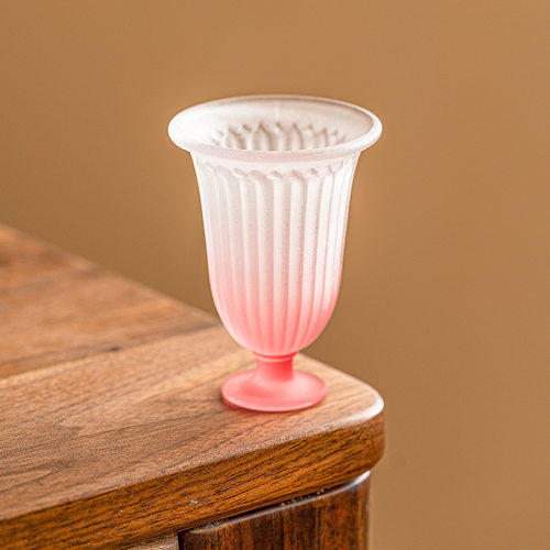古法磨砂琉璃杯玻璃杯渐变高足品茗杯茶杯女士个人专用主人杯单杯