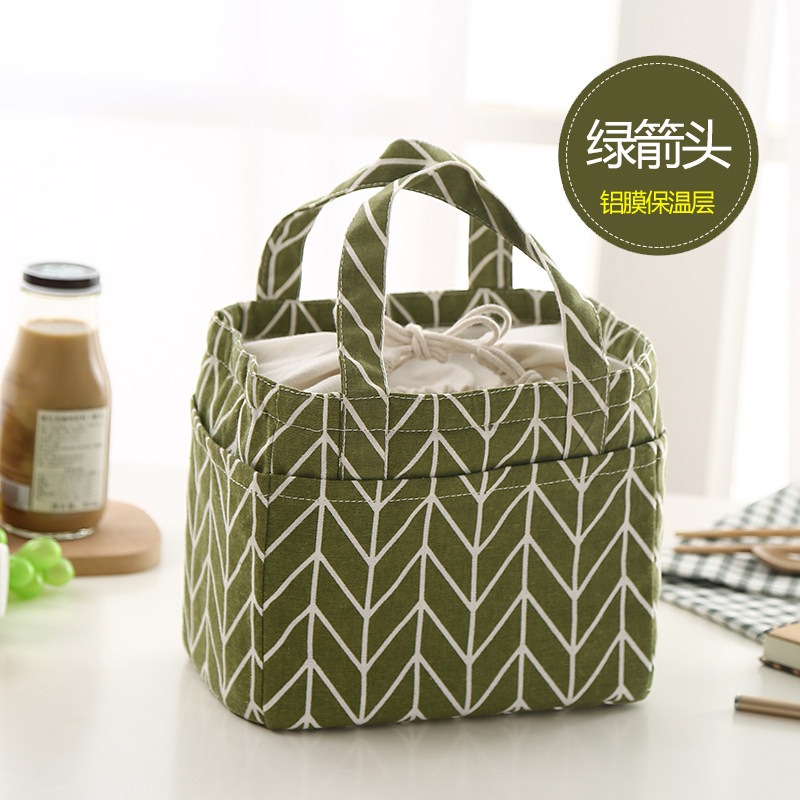 饭盒袋手提袋便当袋小带饭包保温袋圆形大号手提饭盒包便当包防水