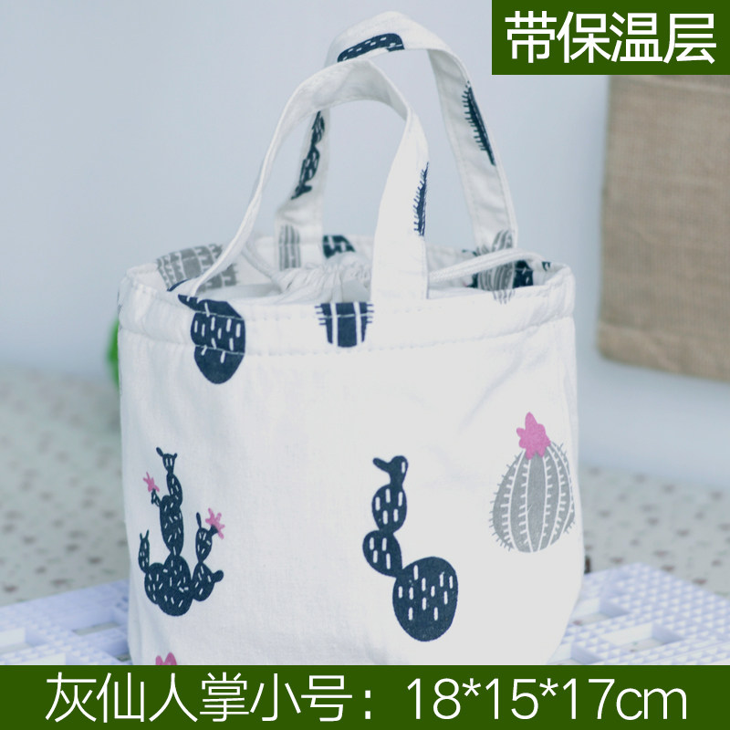 饭盒袋手提袋便当袋小带饭包保温袋圆形大号手提饭盒包便当包防水