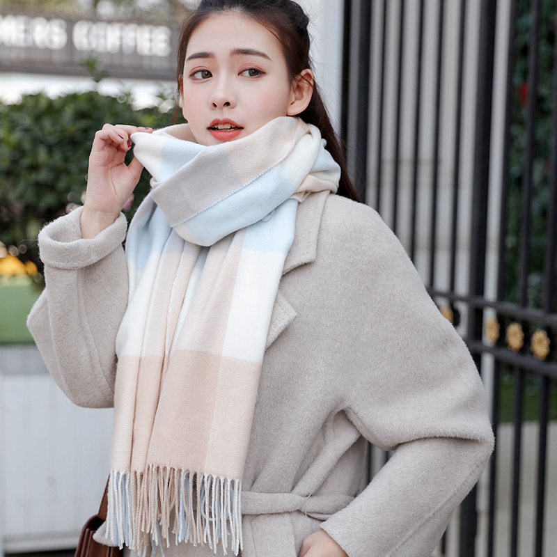 圍巾女冬季韓版百搭格子新款2021爆款大牌女學生禮物保暖加厚圍脖
