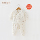 素棉宝贝新生儿婴儿秋冬夹棉内衣套装 宝宝纯棉和尚服开裆衣服