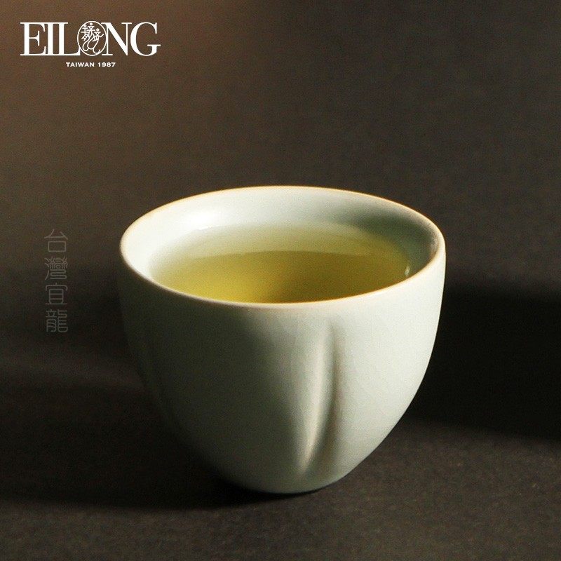宜龙eilong 葵纹汝窑陶瓷杯茶杯单杯主人杯品茗杯汤吞杯