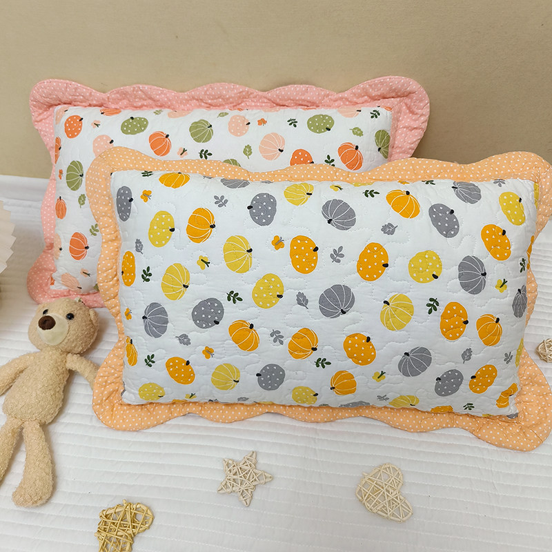 田园风纯棉枕套一只装夹棉单人儿童厚枕头套40x60拉链款四季通用