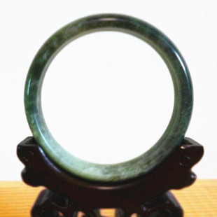 古玩玉器收藏新疆和田玉青花扁条手镯内径59mm市价5000