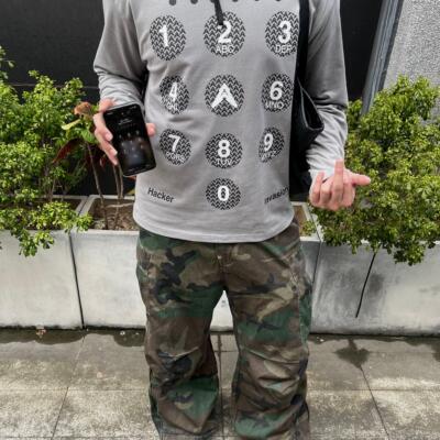 Aew 秋冬基础“Enter Password”创意印花街头重磅宽松打底长袖