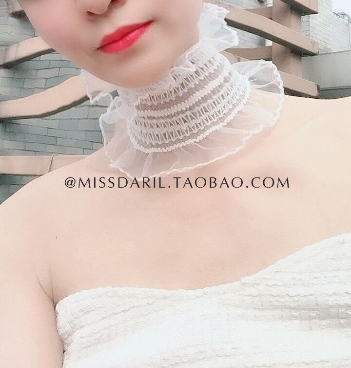 复古蕾丝高弹力透明纱颈带超仙项链假领子新娘配脖子饰品百搭项圈