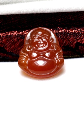 2025开运天然红玛瑙小佛吊坠弥勒佛笑佛观音配件宝宝饰品生日礼物