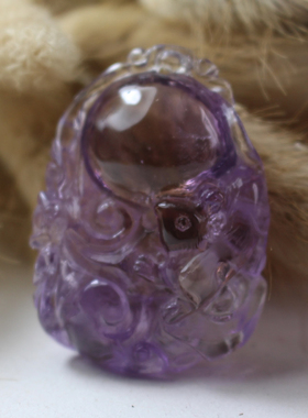 天然紫黄水晶有求必应挂件招财开运转运吉祥物闺蜜情人节礼物透