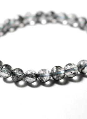 天然水晶深黑绿幽灵手链女幽灵千层满天星手串女生日礼物女友转运