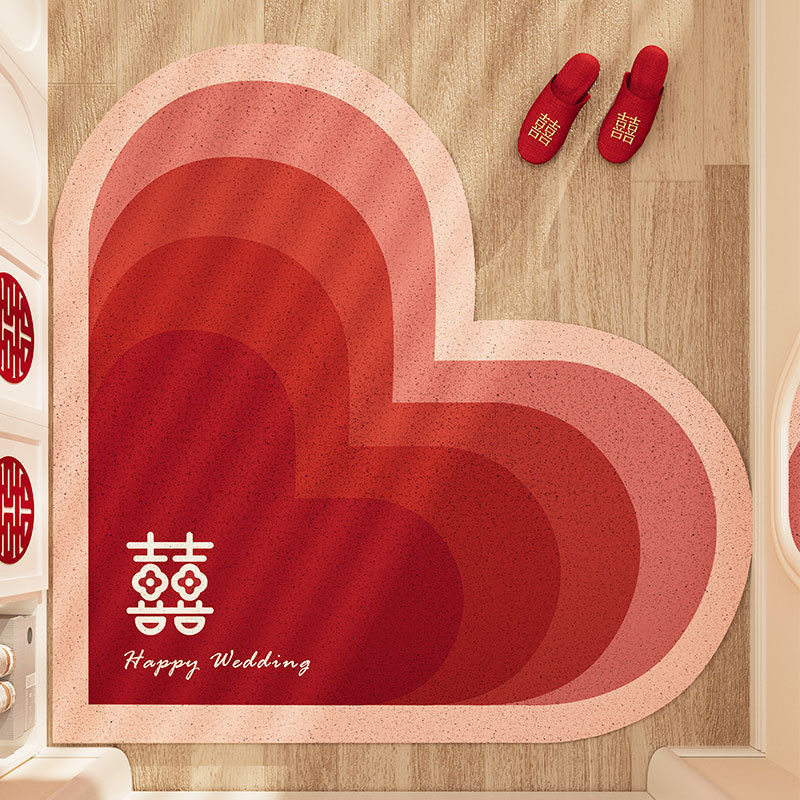 结婚门口地垫装饰婚房布置心形婚礼喜字地毯入户门垫客厅喜字脚垫,居家布艺,入户地垫,淘宝优惠券,粉丝福利购,淘宝优惠卷