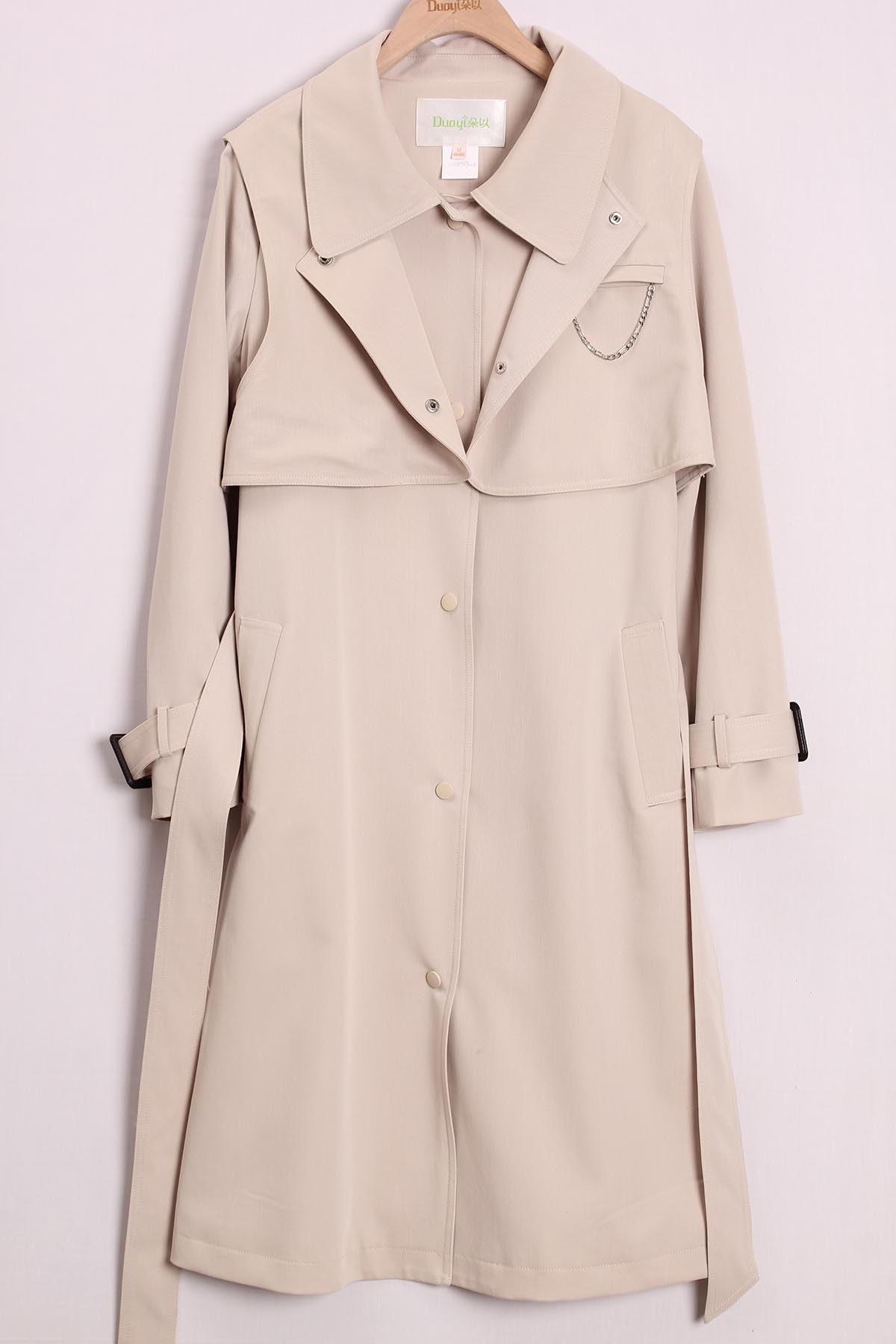 2021秋季新款朵以正品气质时尚潮流中长风衣36DQ727008原539