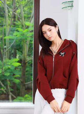 朵以2025春季新款卫衣外套显瘦百搭40DC337002原479