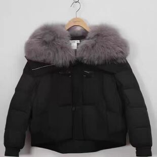 朵以2024冬季新款正品羽绒服狐狸毛领短款39BD933050