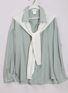 朵以正品21春新款韩板显瘦不带披肩衬衫36DC131016