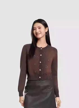 duoyi 朵以2024秋季新款专柜正品开胸线衫开衫外套39DQ549090