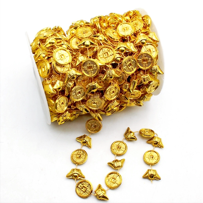 仿真金银元宝珠DIY编织配件