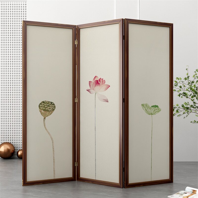 屏风隔断现代简约折叠移动挡风屏客厅复古中式山水日式进门遮挡板